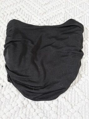 White Fox Black Strapless Ruched Corset Bustier Top XS